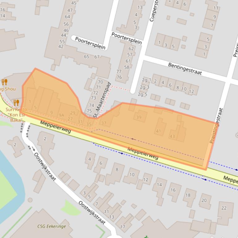 Kaart van postcodegebied 8331CR.