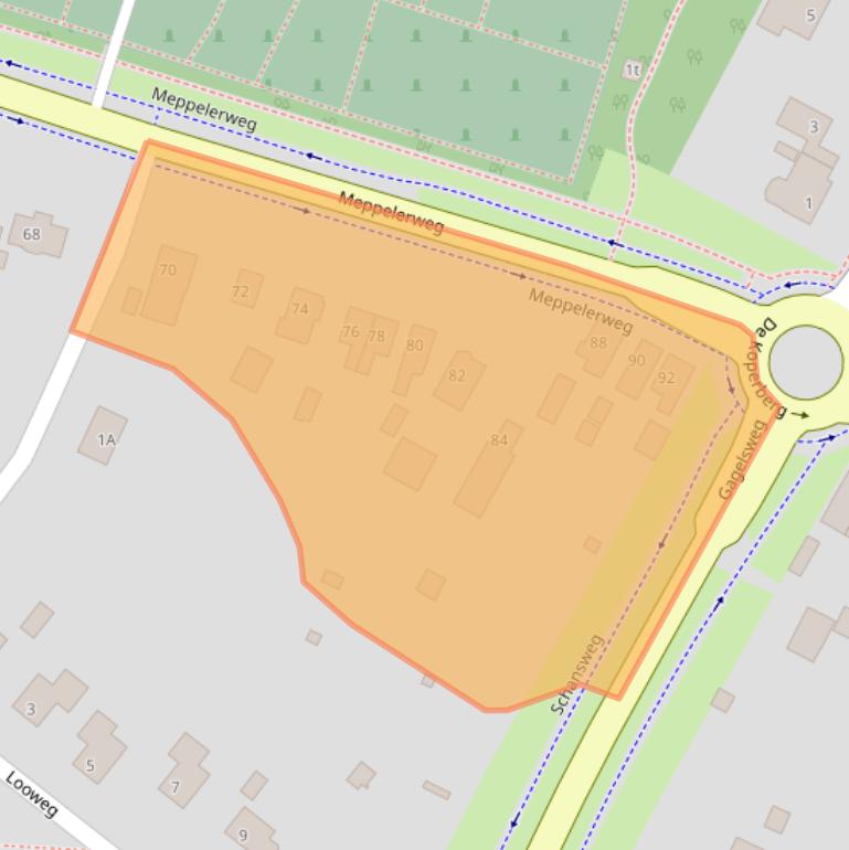 Kaart van postcodegebied 8331CZ.