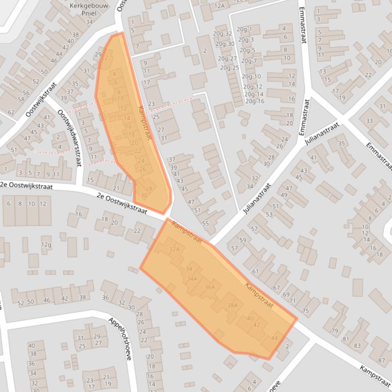 Kaart van postcodegebied 8331GE.