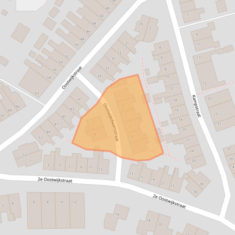 Kaart van postcodegebied 8331GH.