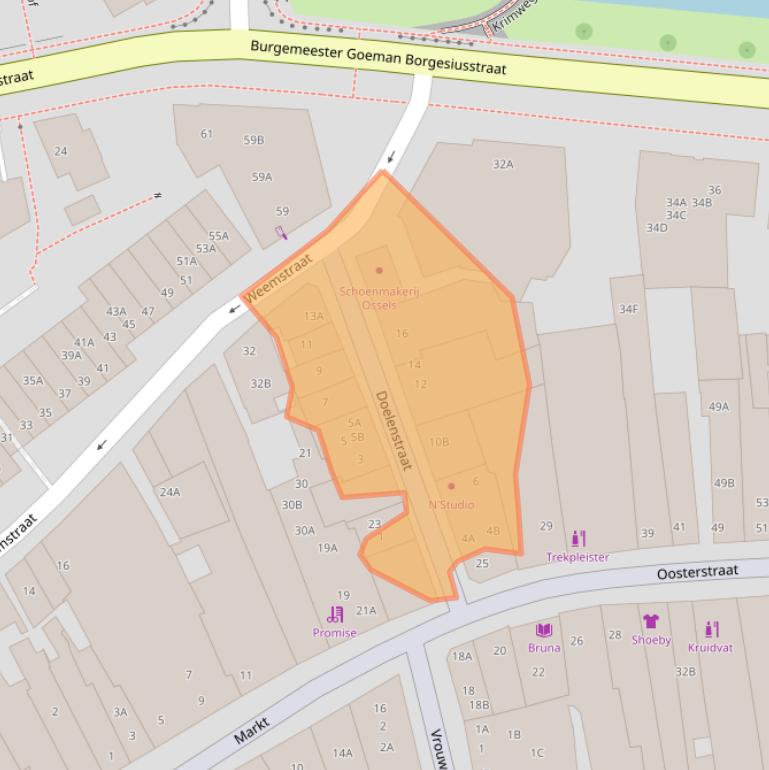 Kaart van postcodegebied 8331HZ.