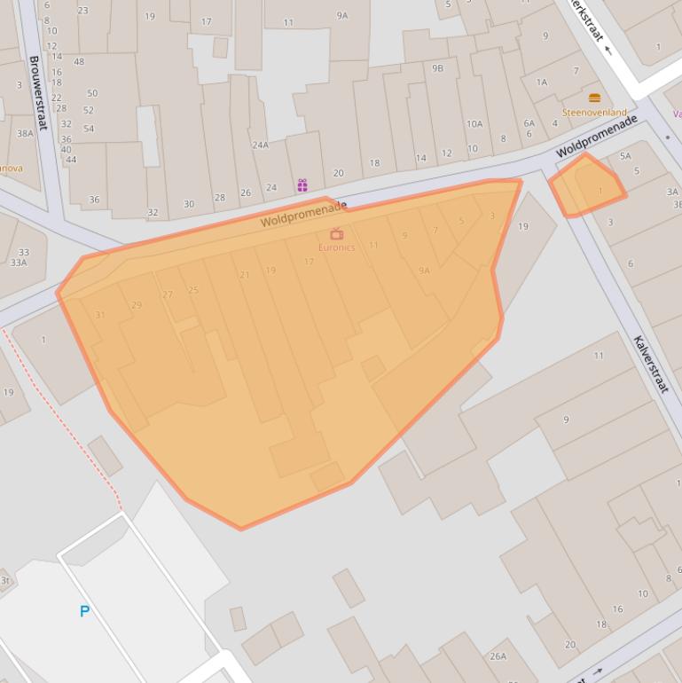 Kaart van postcodegebied 8331JD.