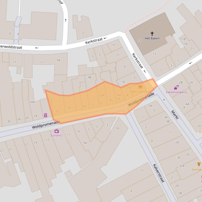 Kaart van postcodegebied 8331JG.