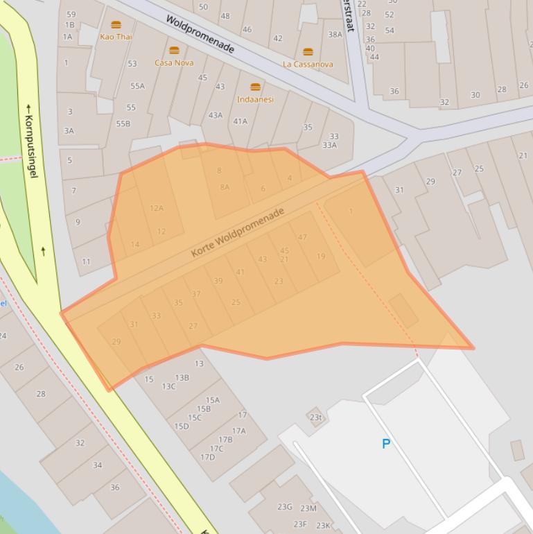 Kaart van postcodegebied 8331JK.