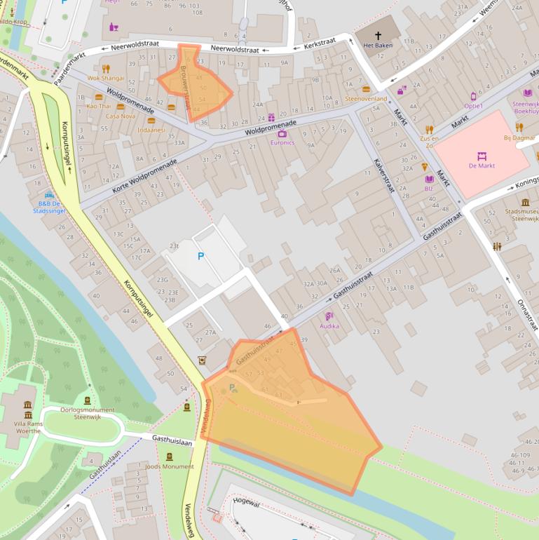 Kaart van postcodegebied 8331JN.