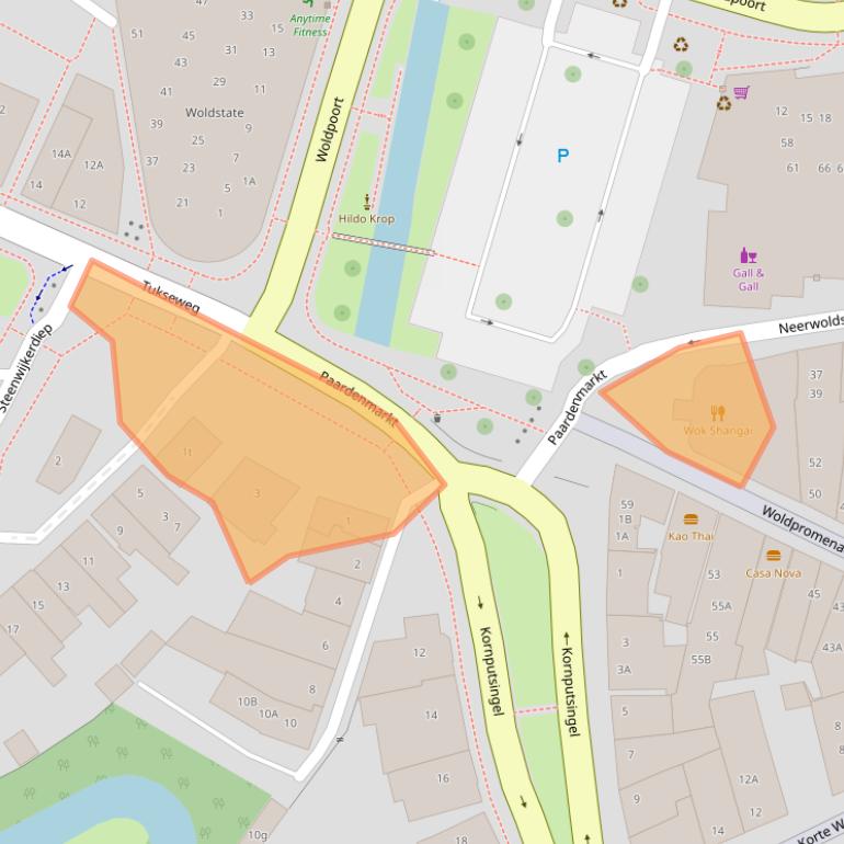 Kaart van postcodegebied 8331JW.