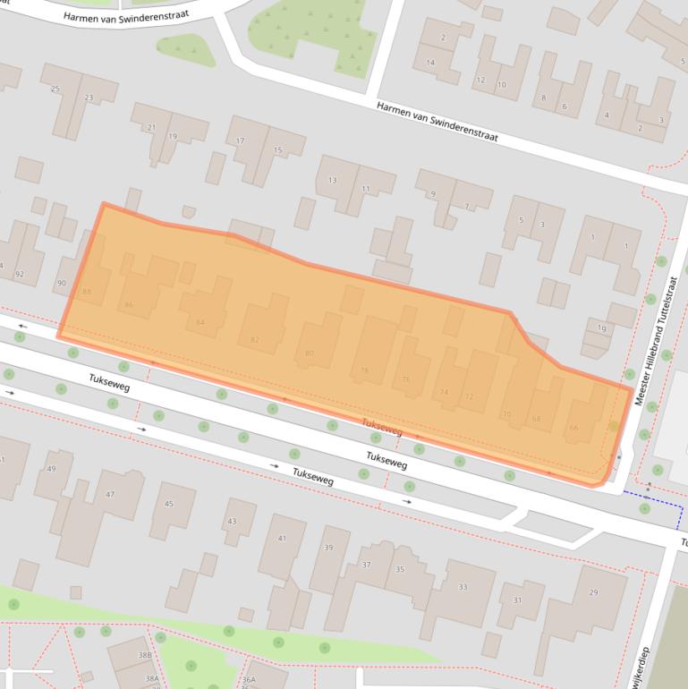 Kaart van postcodegebied 8331LE.
