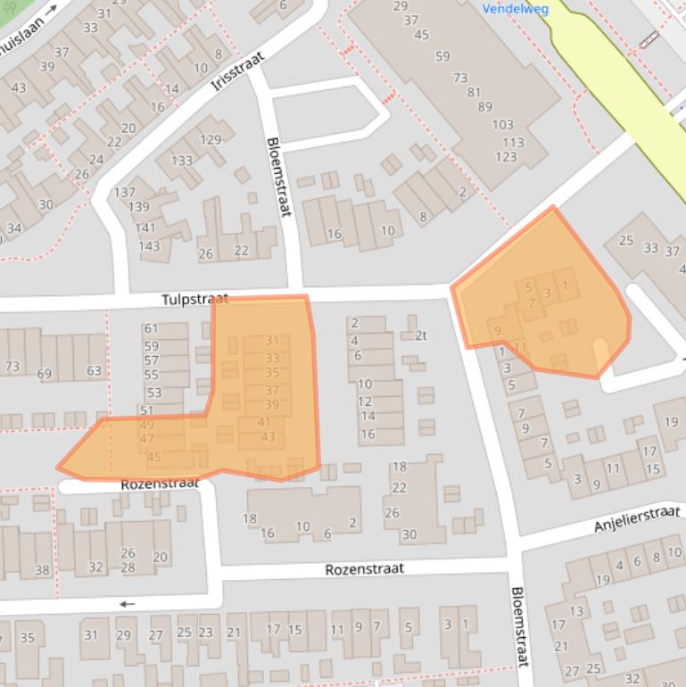 Kaart van postcodegebied 8331ML.