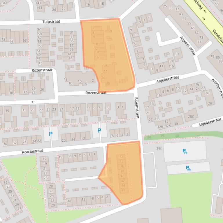 Kaart van postcodegebied 8331NE.