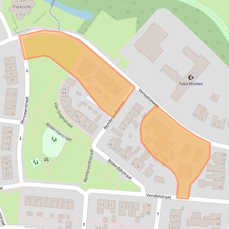 Kaart van postcodegebied 8331NV.