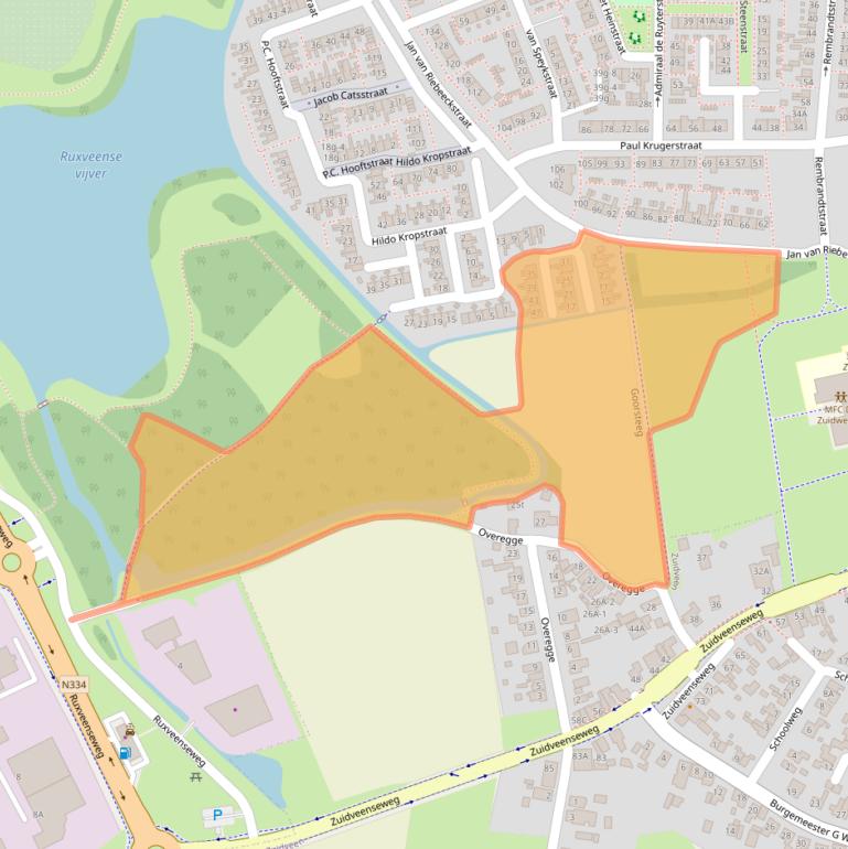 Kaart van postcodegebied 8331SM.
