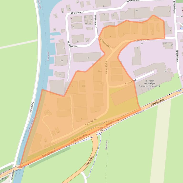 Kaart van postcodegebied 8331TH.