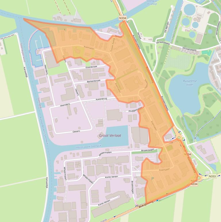 Kaart van postcodegebied 8331TK.