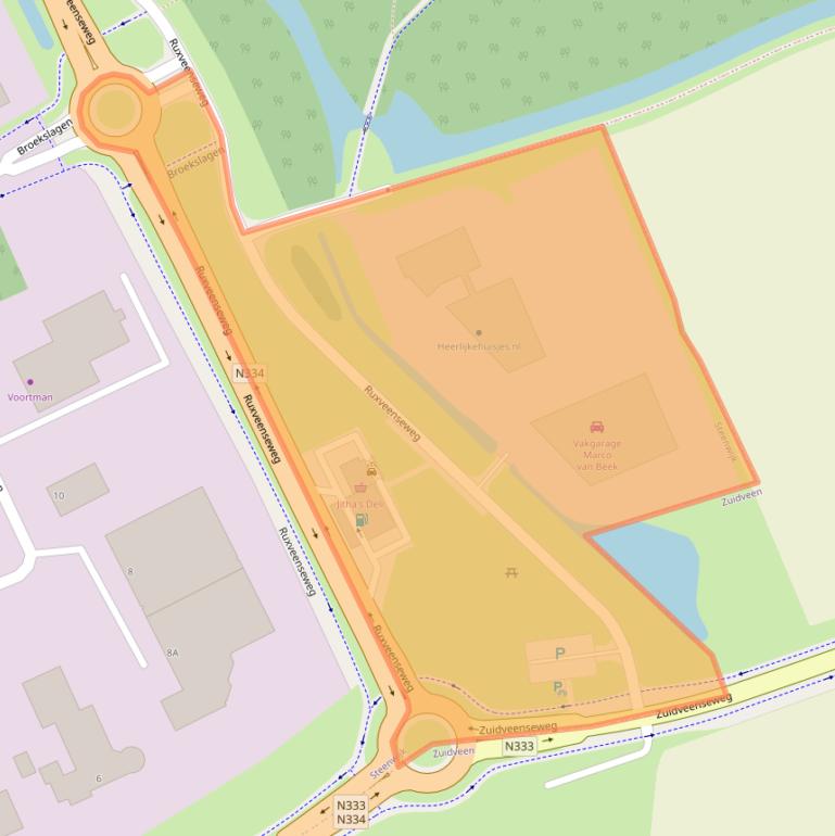 Kaart van postcodegebied 8331TR.