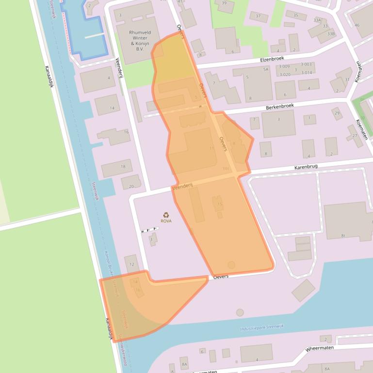 Kaart van postcodegebied 8331VC.