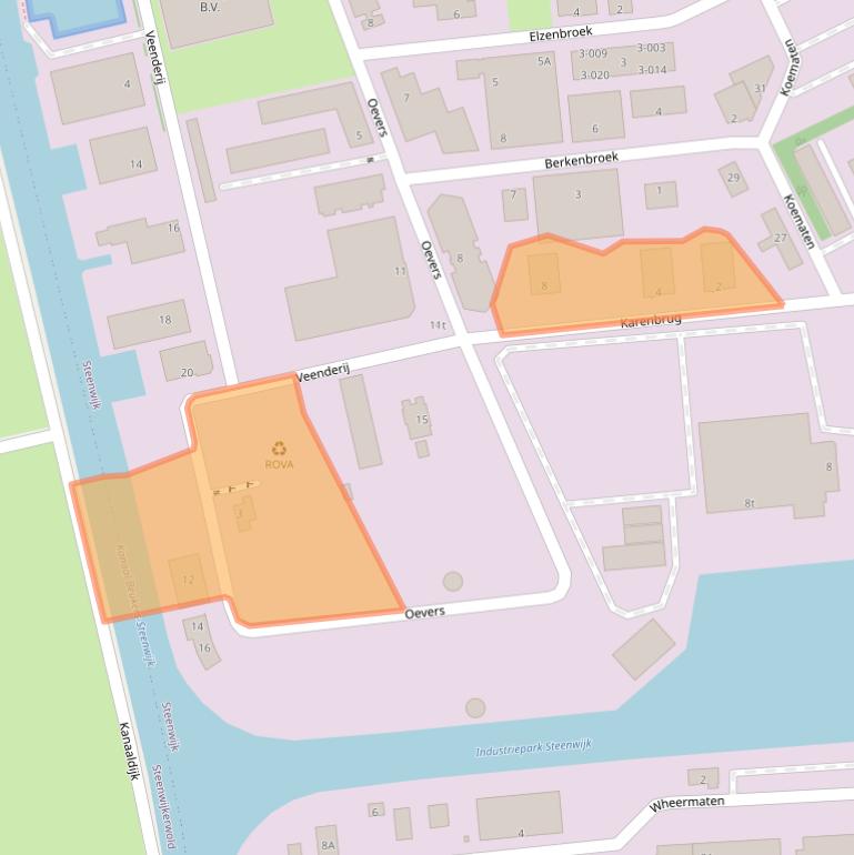 Kaart van postcodegebied 8331VE.