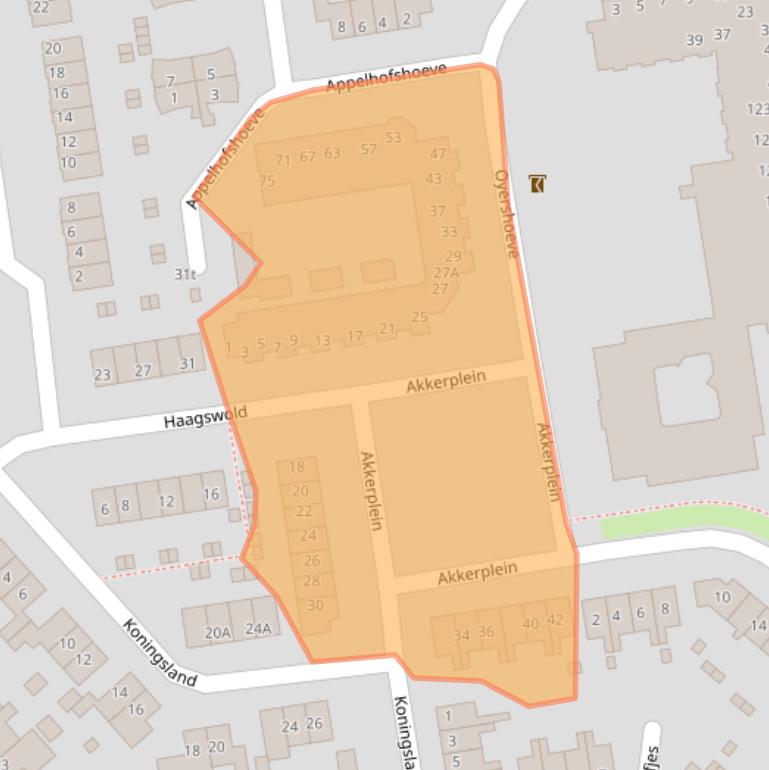 Kaart van postcodegebied 8331XM.