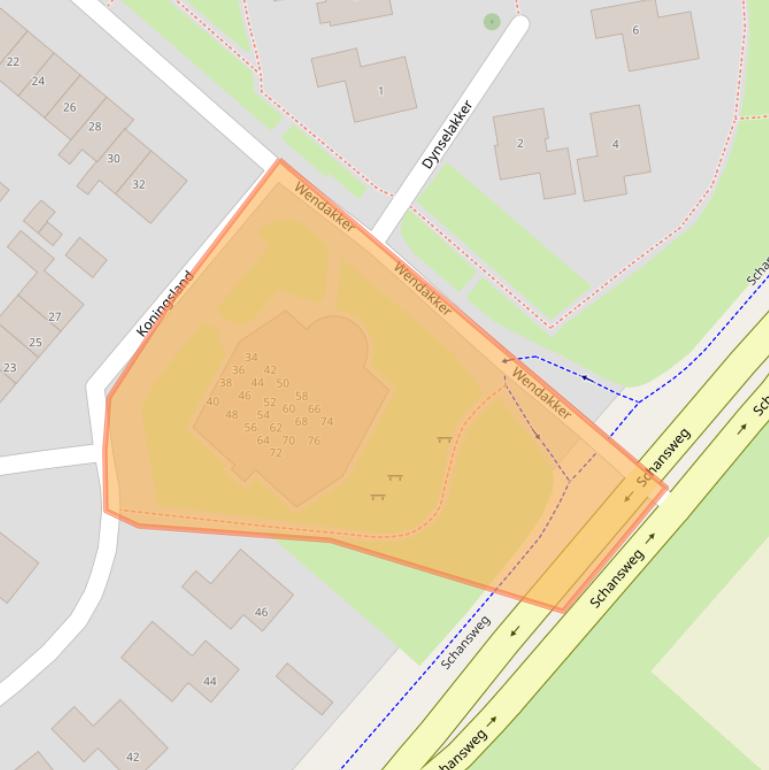 Kaart van postcodegebied 8331XV.