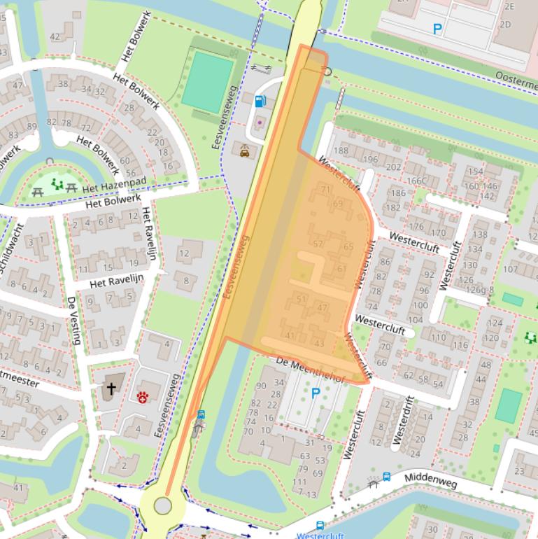 Kaart van postcodegebied 8332AC.