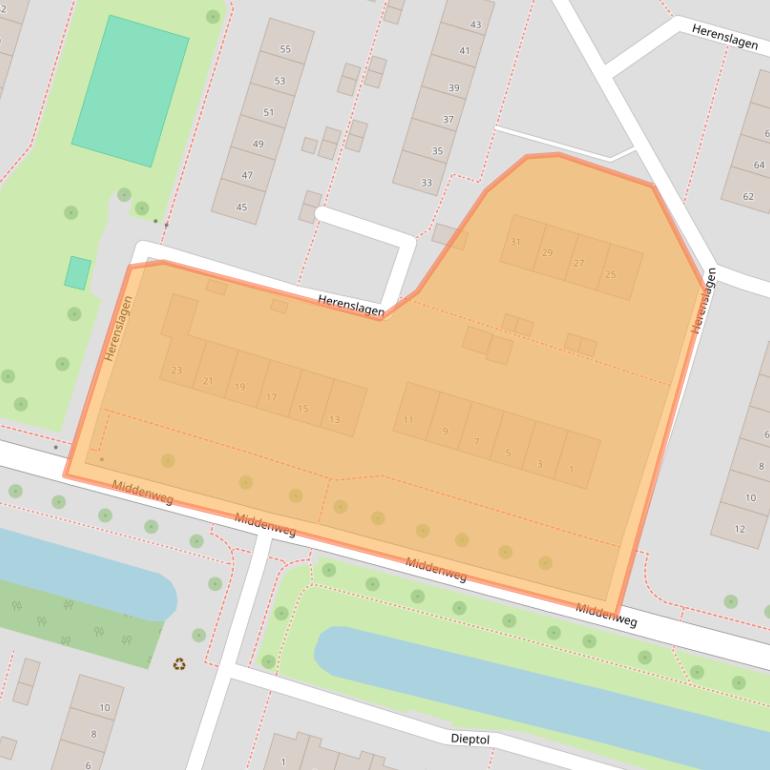 Kaart van postcodegebied 8332AL.