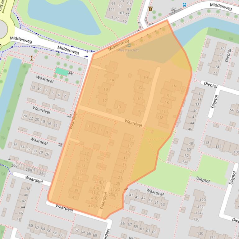 Kaart van postcodegebied 8332BB.