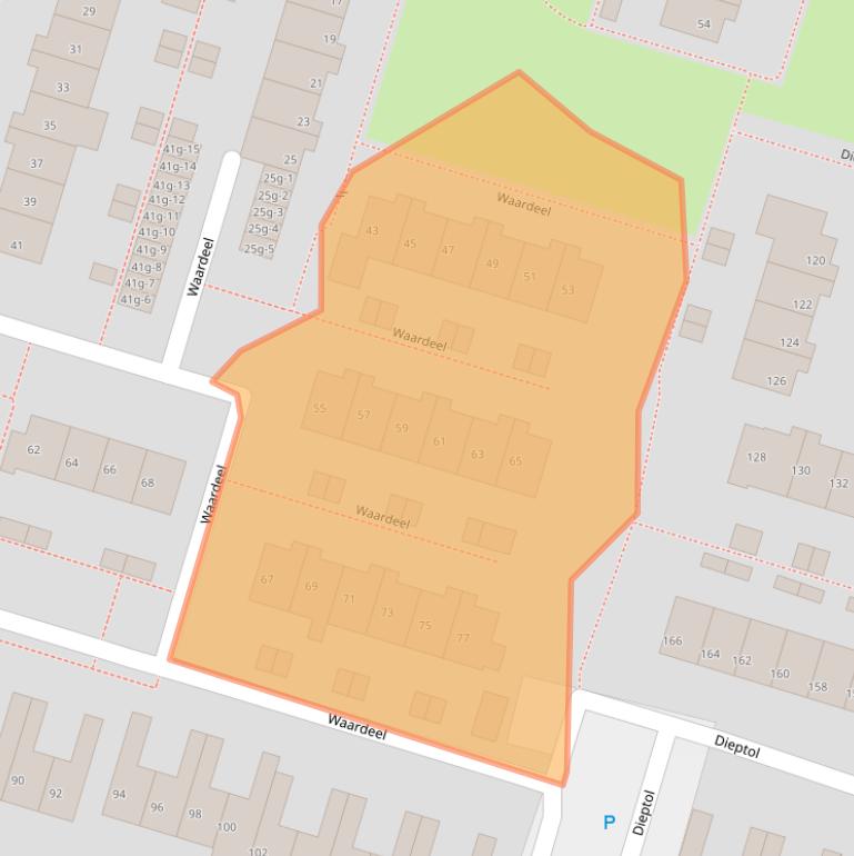 Kaart van postcodegebied 8332BC.