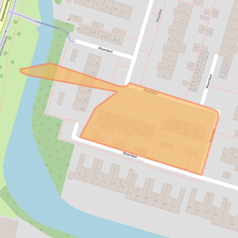 Kaart van postcodegebied 8332BE.