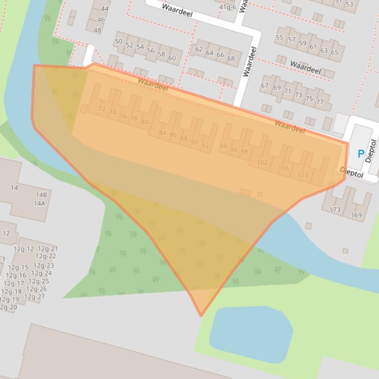 Kaart van postcodegebied 8332BG.