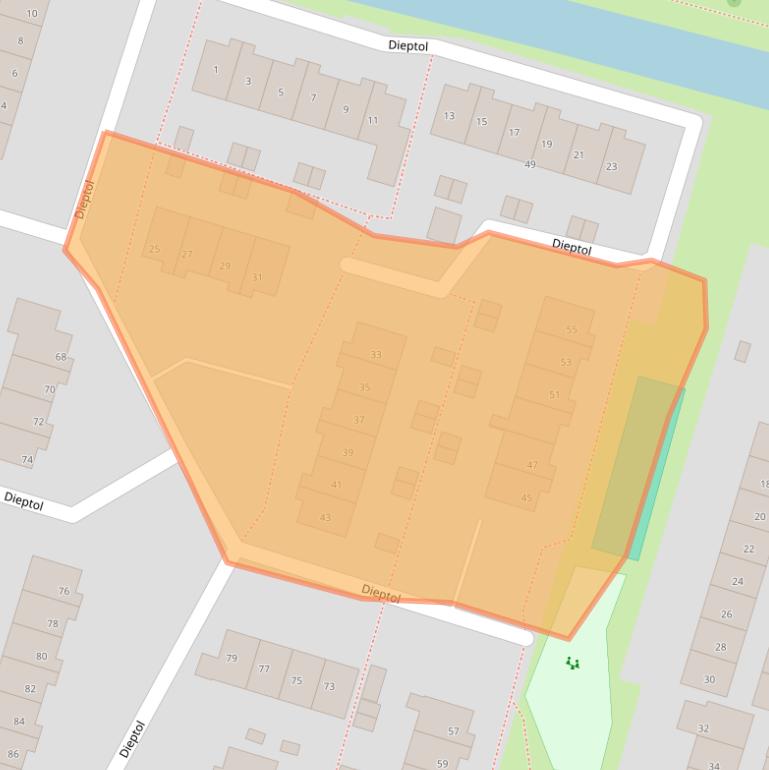 Kaart van postcodegebied 8332BJ.