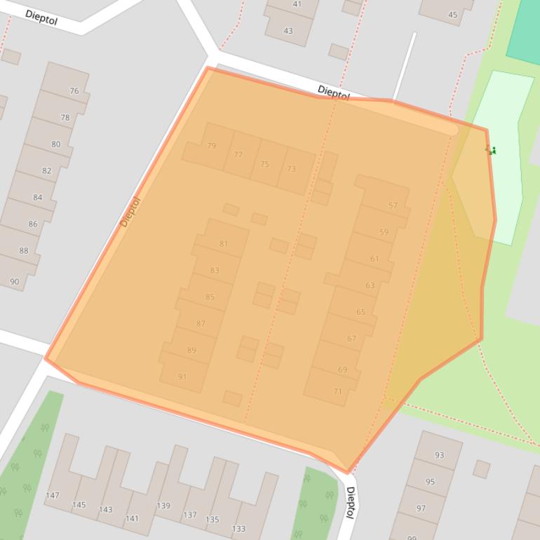 Kaart van postcodegebied 8332BK.