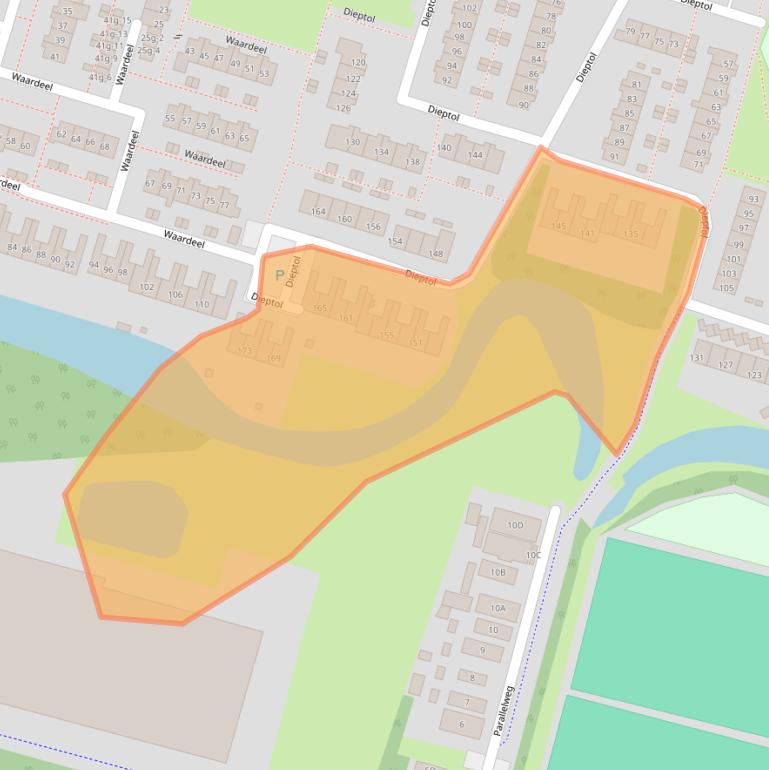 Kaart van postcodegebied 8332BM.