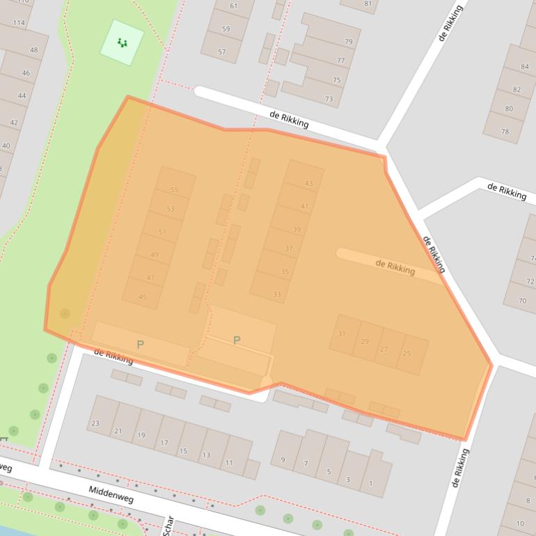 Kaart van postcodegebied 8332CB.