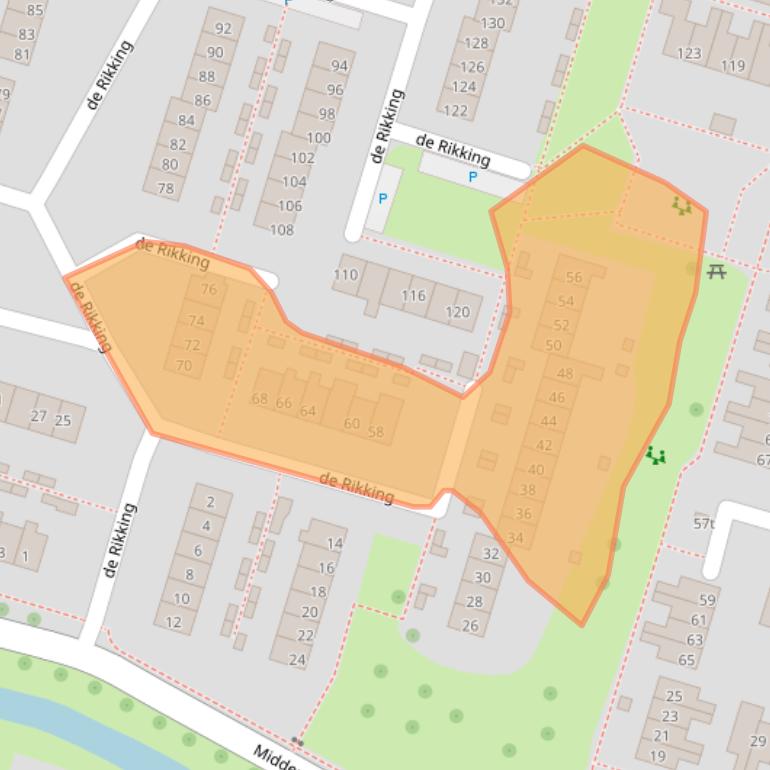 Kaart van postcodegebied 8332CG.