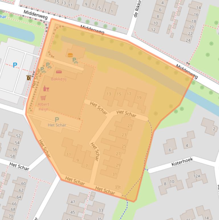 Kaart van postcodegebied 8332CL.