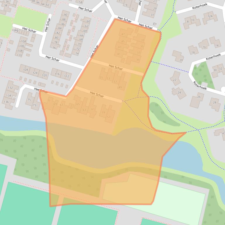 Kaart van postcodegebied 8332CM.