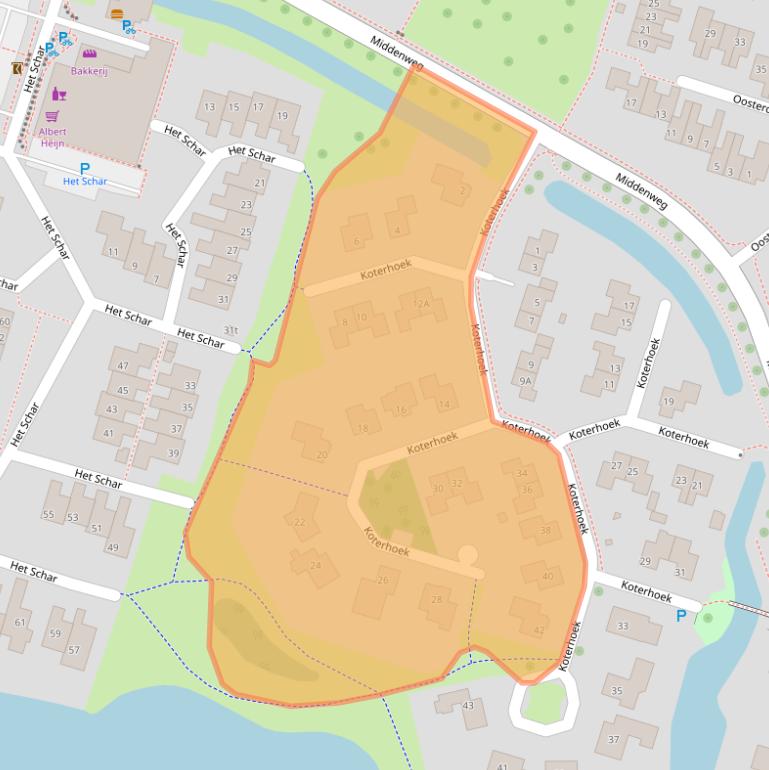 Kaart van postcodegebied 8332CX.