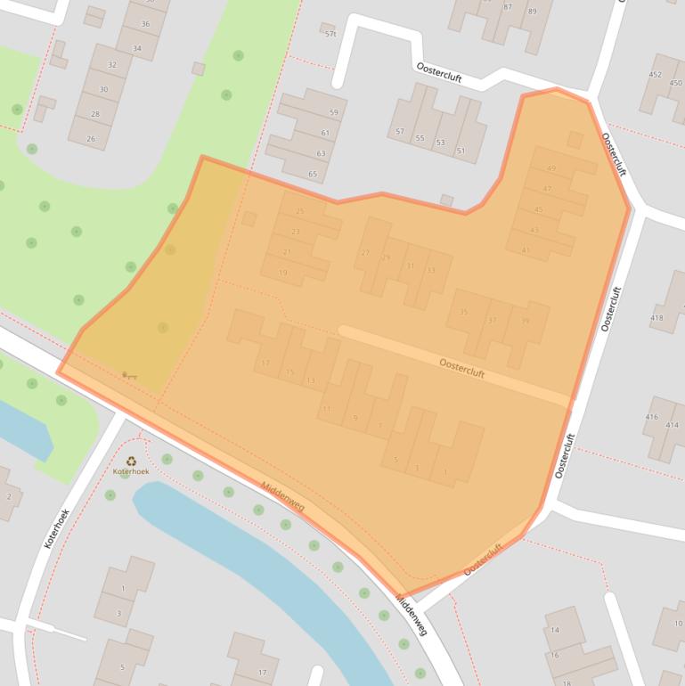 Kaart van postcodegebied 8332DA.