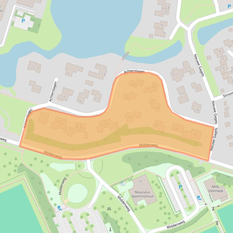 Kaart van postcodegebied 8332EB.