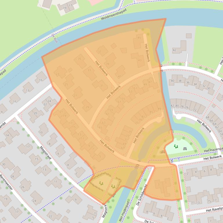 Kaart van postcodegebied 8332GX.