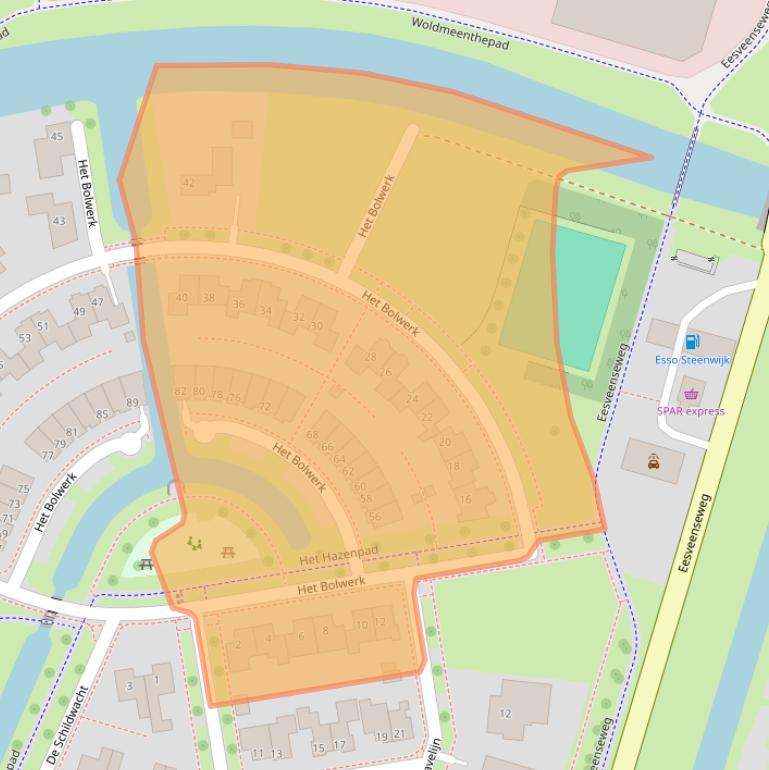 Kaart van postcodegebied 8332GZ.