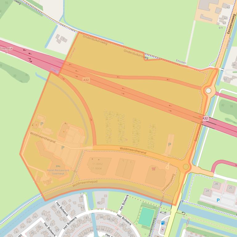 Kaart van postcodegebied 8332JE.