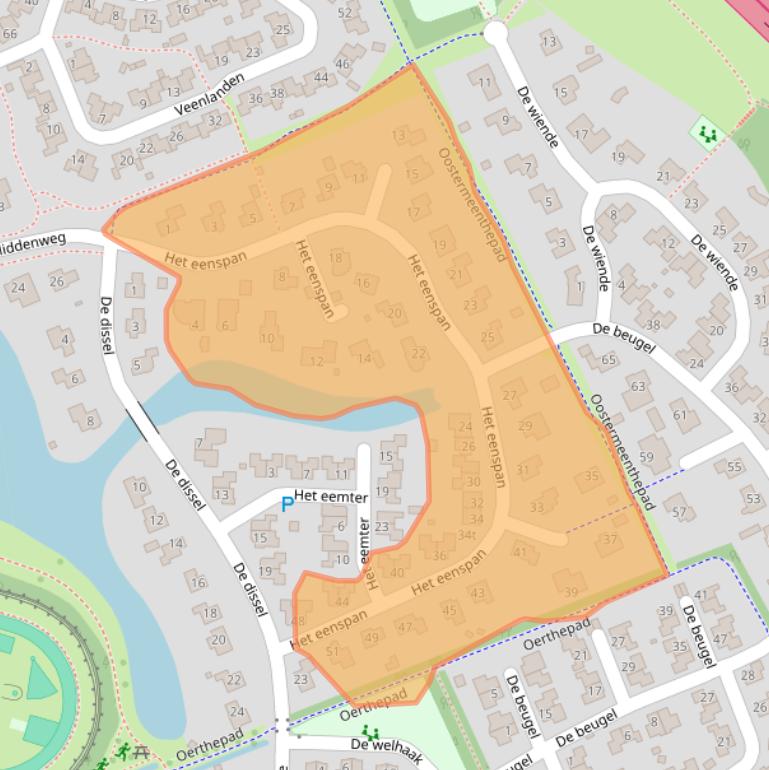 Kaart van postcodegebied 8332JG.