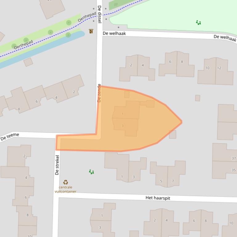 Kaart van postcodegebied 8332JK.