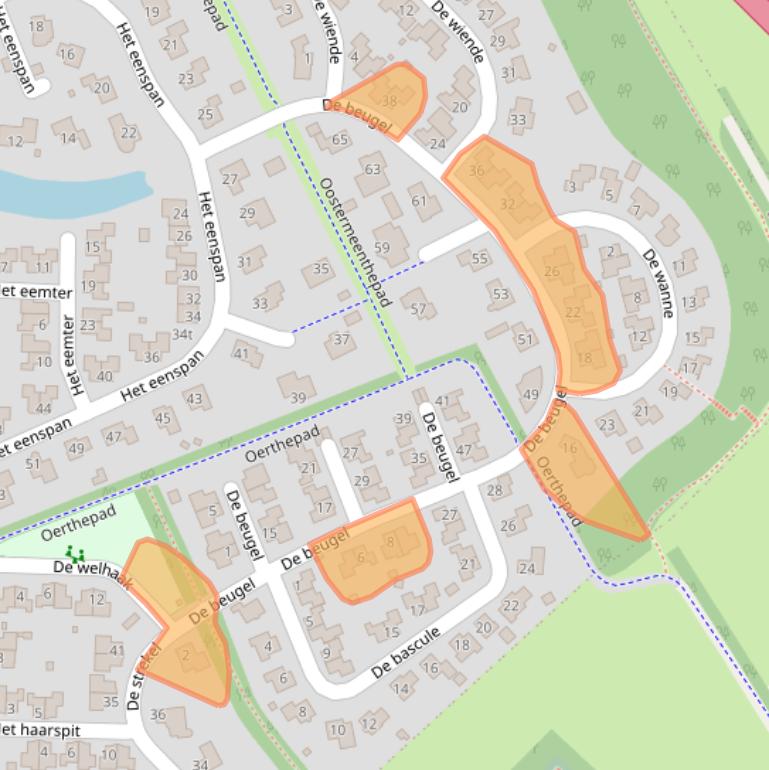 Kaart van postcodegebied 8332JW.