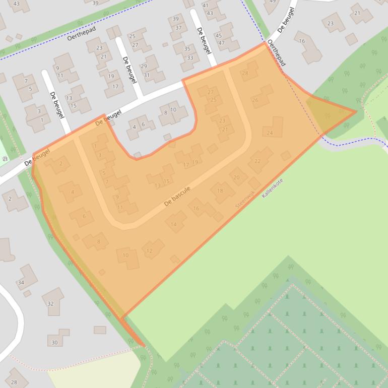 Kaart van postcodegebied 8332JX.