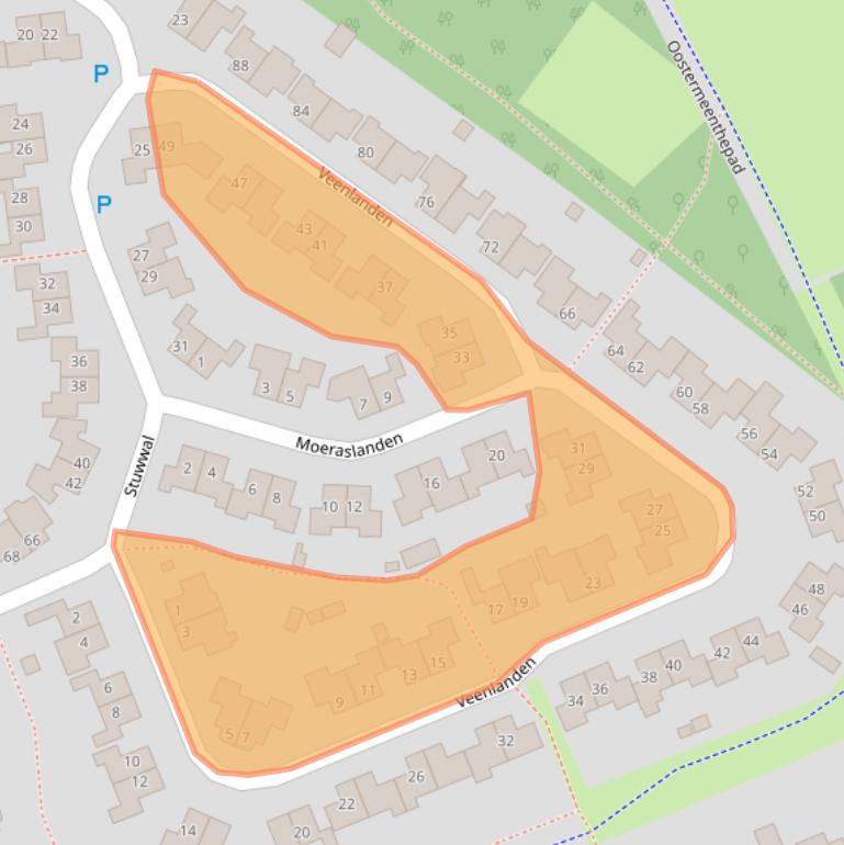 Kaart van postcodegebied 8332KR.