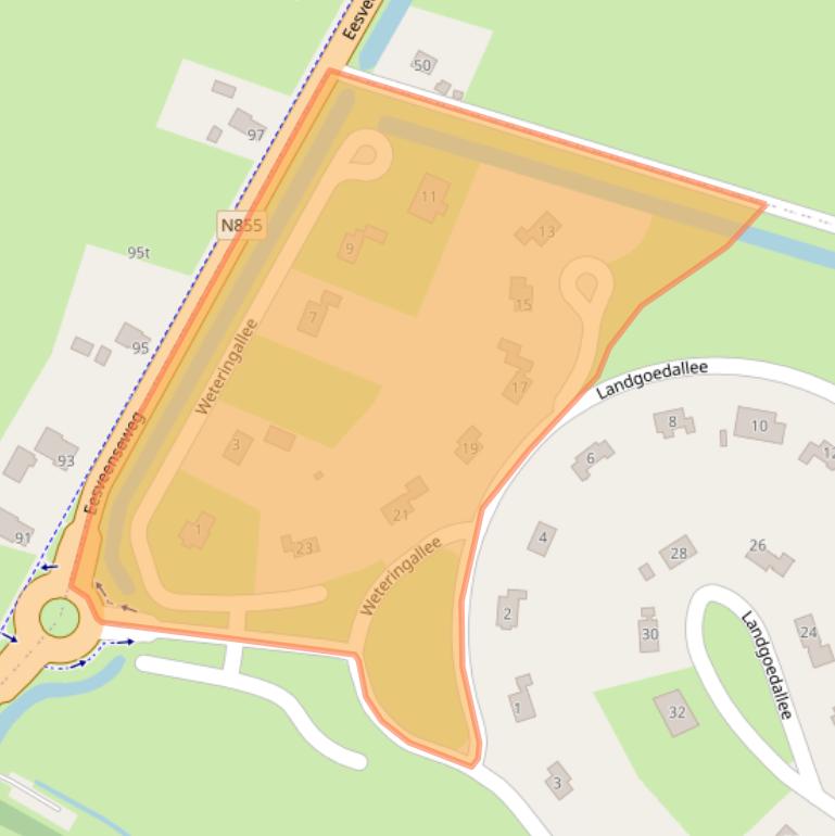 Kaart van postcodegebied 8332MB.