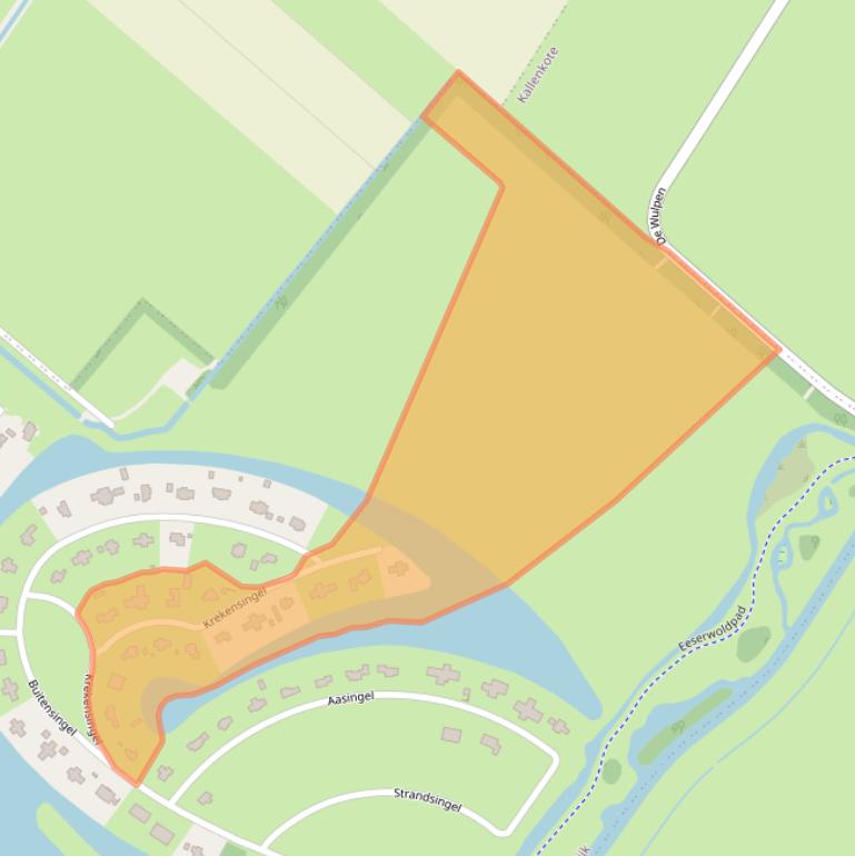 Kaart van postcodegebied 8332ME.