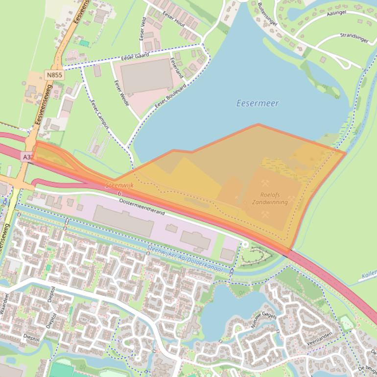 Kaart van postcodegebied 8332VJ.