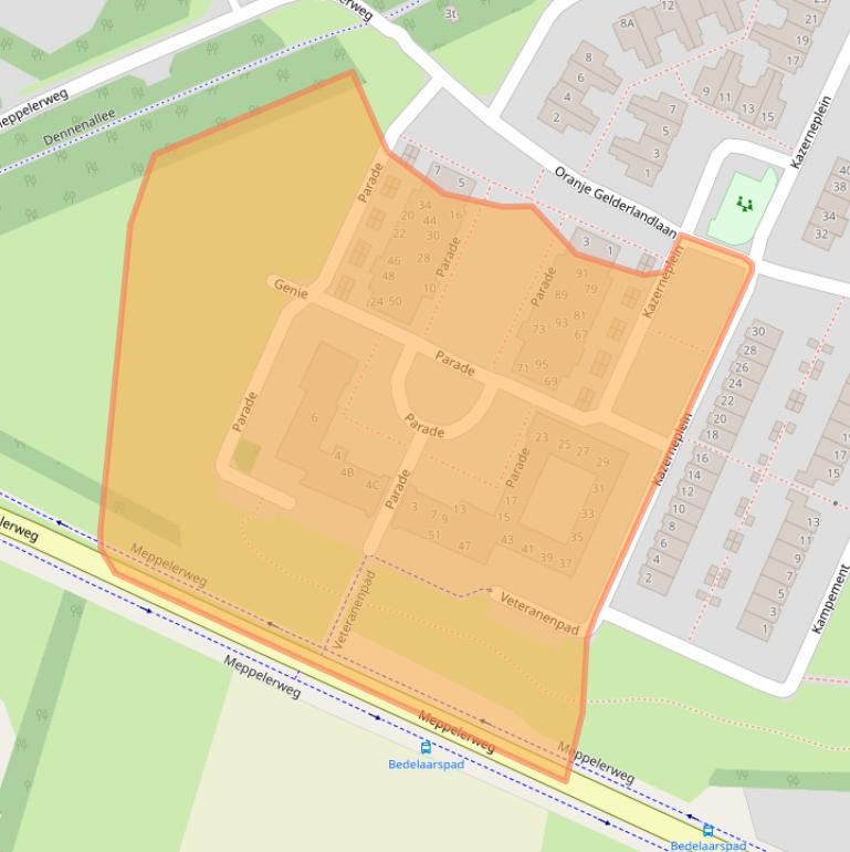 Kaart van postcodegebied 8333DR.